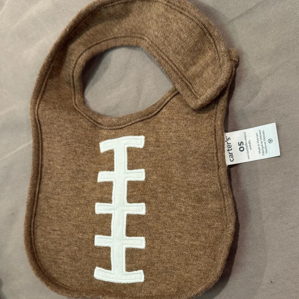 Carter's Tan Football Design Bib